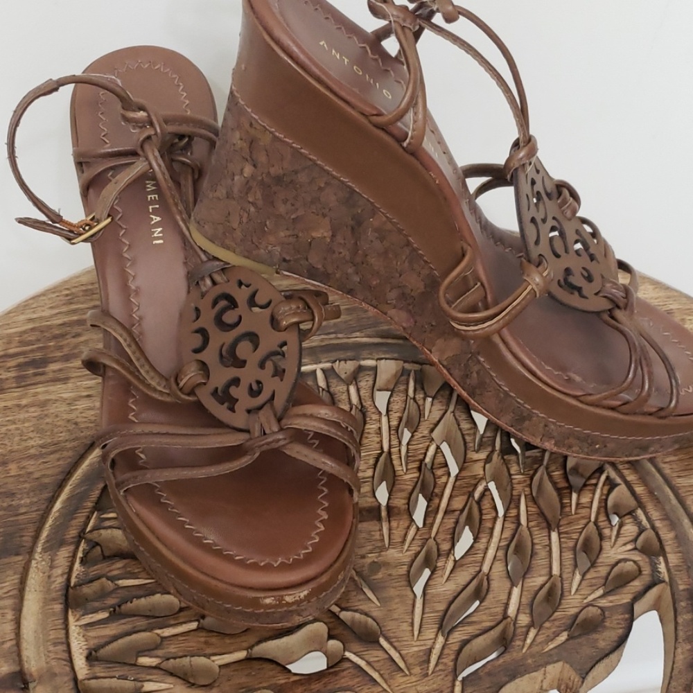 ANTONI MELANI Brown Wedges - Picture 2 of 6